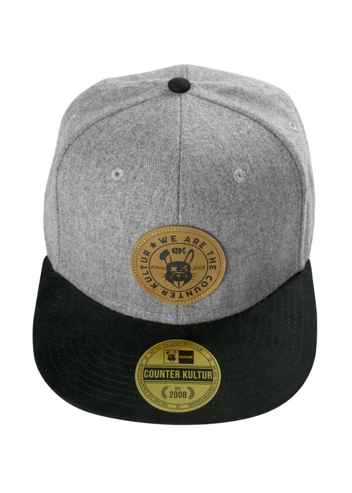 CK Leather Rabbit Patch Hat - Grey Wool